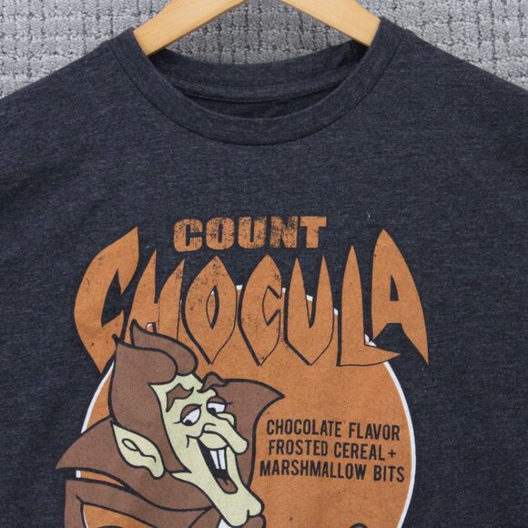 TeeLuv Shirt Mens Large L Gray Short Sleeve Crewneck Count Chocula Graphic Art - Picture 5 of 9